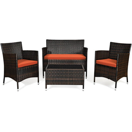 Goplus 4-Piece Rattan Patio Set