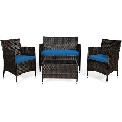 Goplus 4-Piece Rattan Patio Set