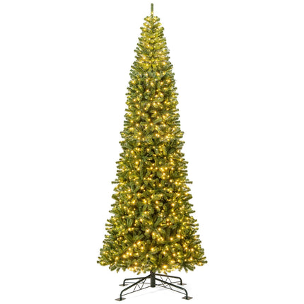 Goplus 12 FT Pre-Lit Artificial Christmas Tree with Quick Power Connector | Indoor Outdoor Holiday Decoration