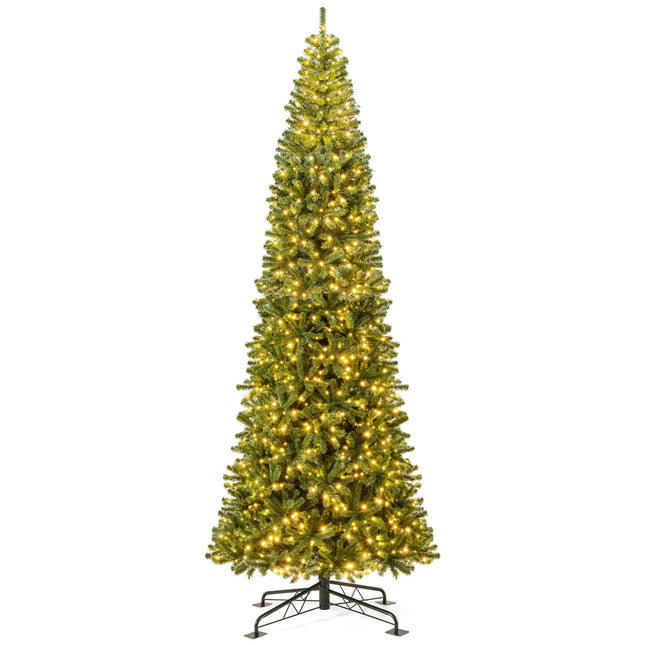 Goplus 12 FT Pre-Lit Artificial Christmas Tree with Quick Power Connector | Indoor Outdoor Holiday Decoration