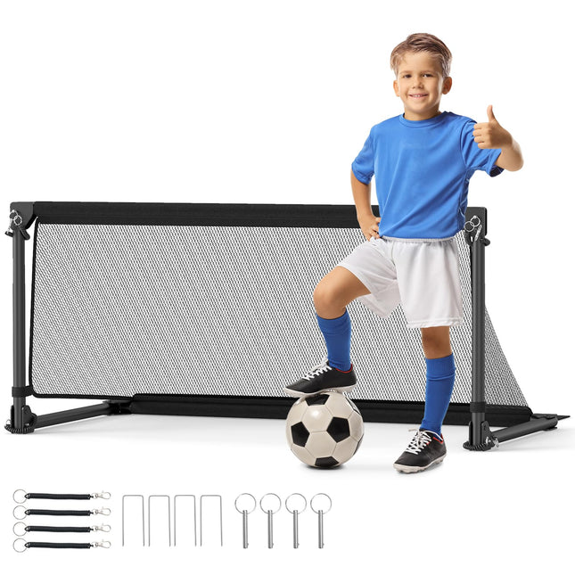 Goplus Portable Soccer Net with Metal Frame Ground Stakes Quick Setup