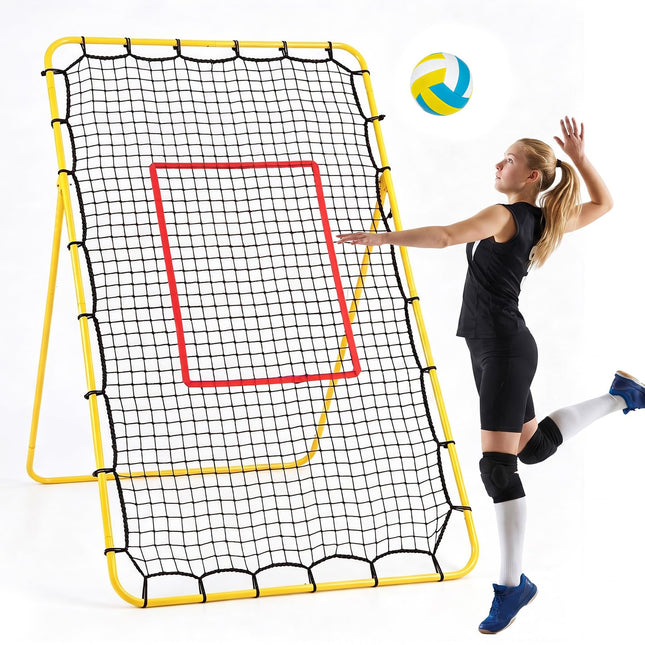 Goplus 7x4 FT Volleyball Rebounder Net with 4 Adjustable Angles