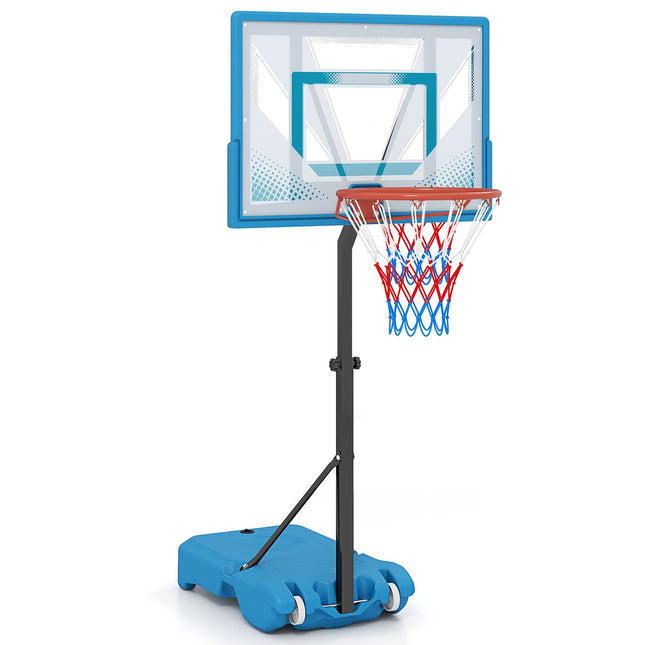 Goplus Pool Basketball Hoop | 3 Levels Height Basketball Goal with 32" Shatterproof Backboard