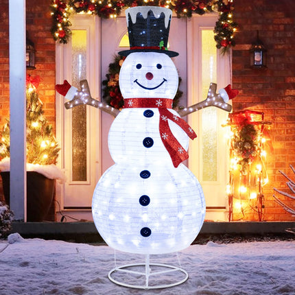 Goplus 6 FT Lighted Christmas Snowman w/ 180 Cold White LED Lights