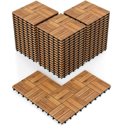 Goplus 27/54 PCS Interlocking Patio Deck Tile Tool-Free Installation(12" x 12")