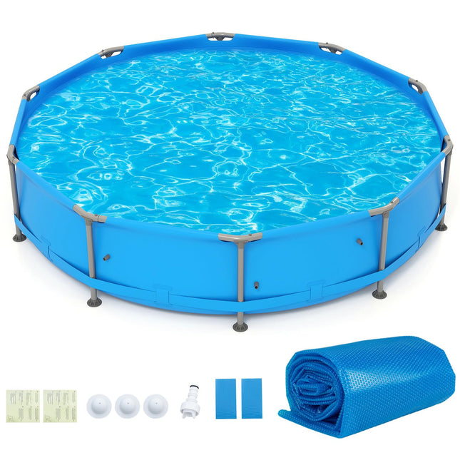 Goplus Above Ground Swimming Pool 8.5'x6'x26'' Metal Frame Pool Set