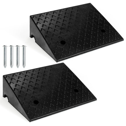 Rubber Curb Ramps, 5" H x 19" W Car Ramp Slope for Driveway Threshold Sidewalk Motorcycle