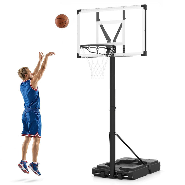 Goplus 10FT Basketball Hoop w/ 44'' Shatterproof PC Backboard for Adults