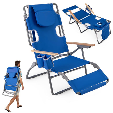 Goplus 3-in-1 Foldable Lay-Flat Tanning Chair with Face and Arm Holes