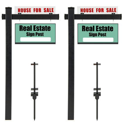 Goplus Real Estate Sign Posts,Vinyl Realtor Sign Post (4” x 4” x 72”) with Flat Cap for Open House and Home for Sale
