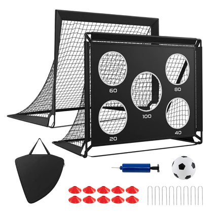 Goplus Portable Soccer Goals for Backyard Set of 2 for Outdoor Sports