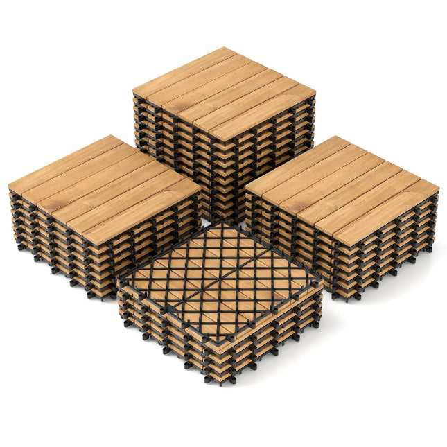 12" x 12" Snap-Lock Outdoor Interlocking Flooring Tiles 30 Pcs