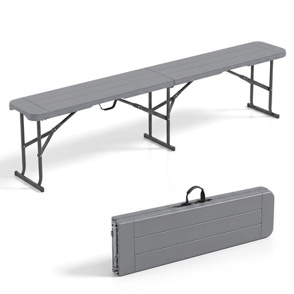 Goplus 6FT Folding Bench Plastic Portable Bench w/Carrying Handle(1/2)