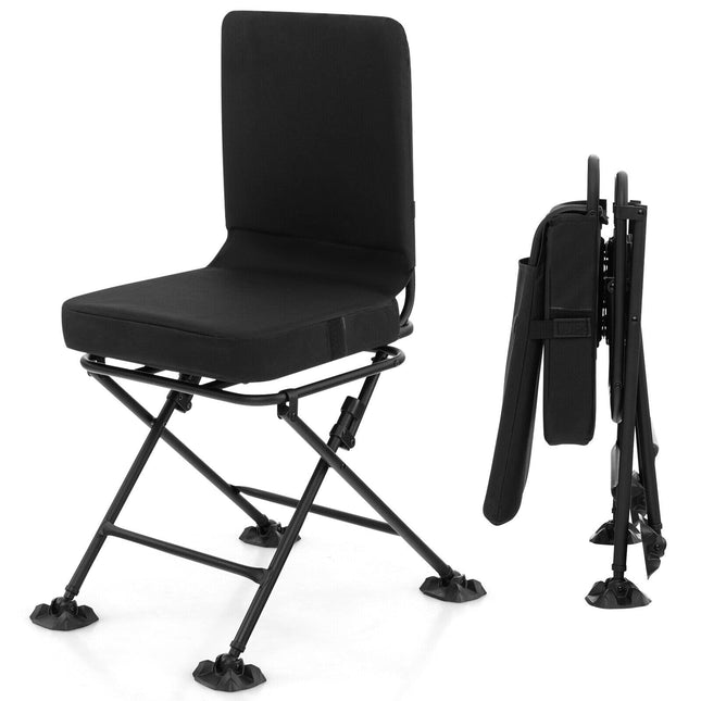 Goplus Hunting Chair, 360 Degree Swivel Hunting Seat with All-Terrain Duck Feet