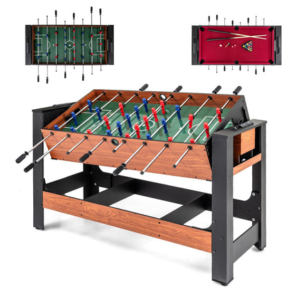 Goplus 54" Full Size Foosball & Pool Combo Table for Home Game Room Party