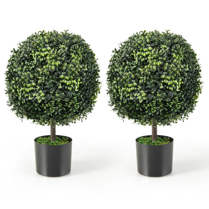 Goplus 22" Artificial Boxwood Topiary Ball Tree