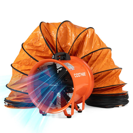 Goplus 14” Industrial Blower Fan w/25 FT Flexible Duct Hose