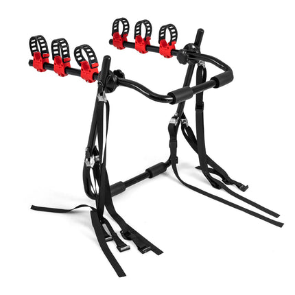 Goplus 3-Bike Trunk Mount Bike Rack Foldable Carbon Steel Bicycle Carrier for Hatchback