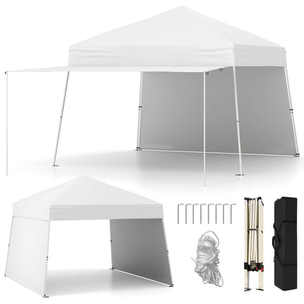 Goplus 9.2x14.76 FT Pop up Canopy with 2 Sidewalls Easy Up Outdoor UPF50+ Patio Canopy