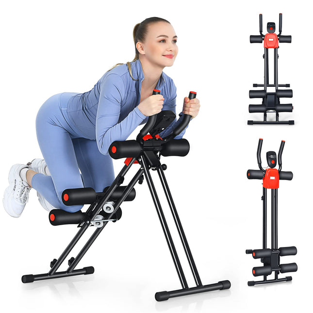 Foldable Core Abdominal Trainer, AB Workout Machine Exercise Equipment with 3 Adjustable Levels - GoplusUS