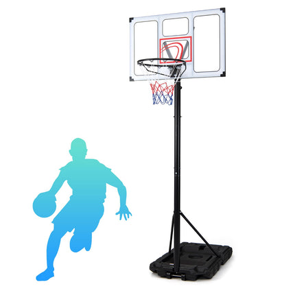 Goplus 4.1-10 FT Adjustable Portable Basketball Goal System w/Shatterproof PC Backboard