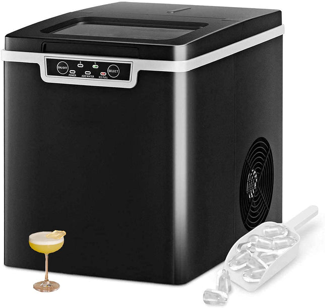 Portable Countertop Ice Maker, 26LBS/24H Mini Ice Cube Machine w/8 Min Processing 9 Cubes