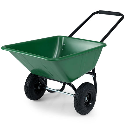 Goplus 2 Wheel Wheelbarrow, 330 LBS Utility Garden Cart with 10” Pneumatic Tires & Handle