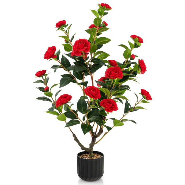 38" Artificial Camellia Tree - Goplus