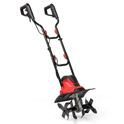 Goplus 10 Amp Powerful Foldable Garden Rototiller w/ 14 Inch Tilling Width & 9 Inch Working Depth