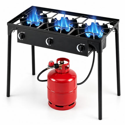 Goplus Outdoor 240,000 BTU High Pressure Three Burner Gas Stove