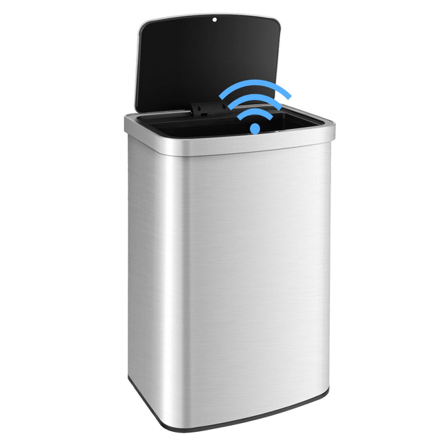 Goplus 13 Gallon/ 50 Liter Automatic Trash Can Rectangular Motion Sensor Waste Trash Bin