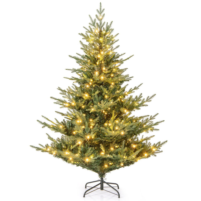 Goplus 6 FT / 7 FT Pre-Lit Artificial Christmas Tree with PVC & PE Mixed Branch Tips