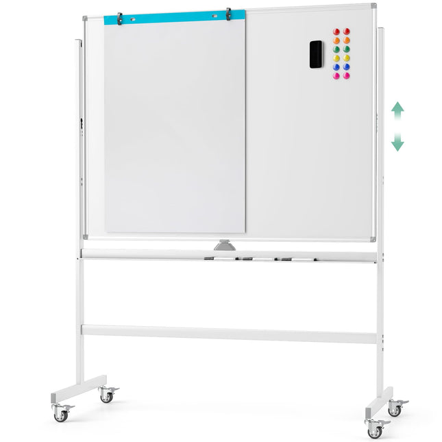 Goplus 48" x 36" Double-Sided Magnetic Dry Erase Board with Flipchart