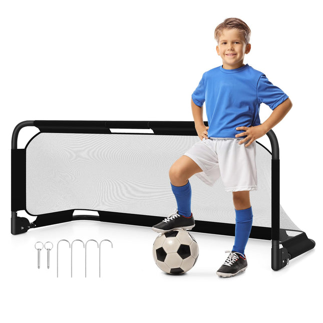 Goplus 5 x 3 FT Foldable Soccer Goal with Net & Ground Stakes