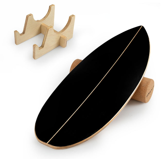 Goplus Balance Board Trainer with Cork Roller and Storage Rack for Adults