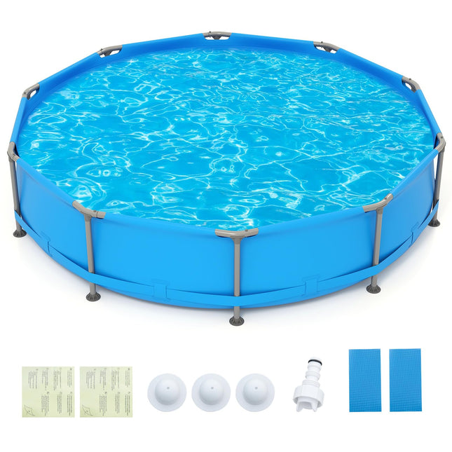 Goplus 12' Round Metal Frame Above Ground Swimming Pool ( 1617 Gal )