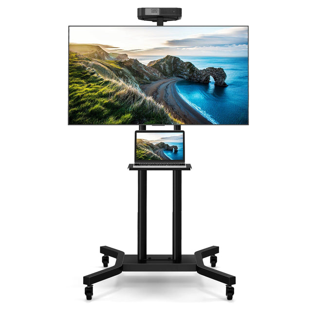Goplus Rolling TV Stand for 32-70 Inch Flat/Curved TVs up to 110 lbs, Max VESA 600 X 400 mm