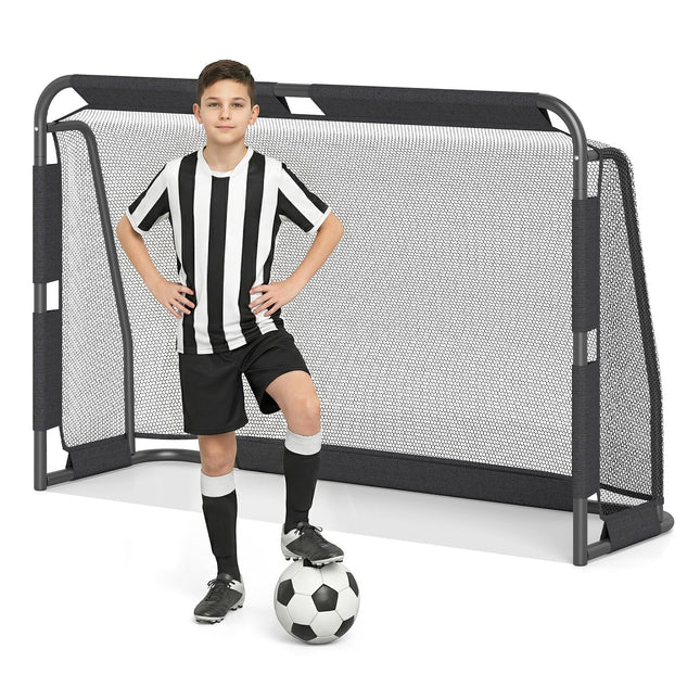 Goplus 6 ft x 4 ft Metal Frame Soccer Goal Set with Net & Anchoring System for Garden Field