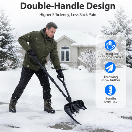 Goplus 53" Long Ergonomic Snow Removal with D-Grip Handle