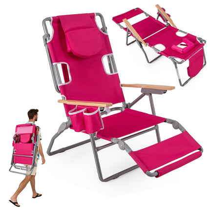 Goplus 3-in-1 Foldable Lay-Flat Tanning Chair with Face and Arm Holes