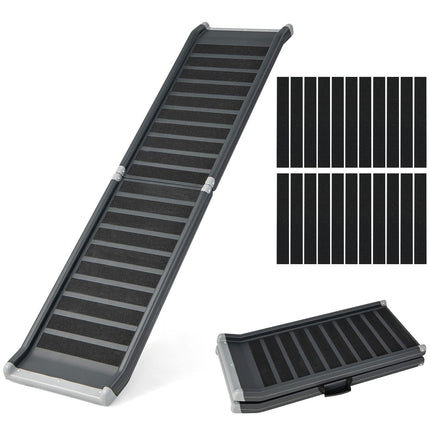 63" Dog Ramp, Foldable Safety Bi-fold Pet Cat Ramp Portable Lightweight Back Seat Ladder for Cars