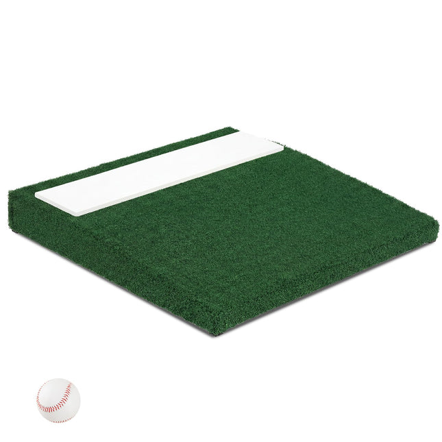 Goplus 27" x 27" x 4" Pitching Mound with Baseball Carry Handle & Anti-Fade Turf