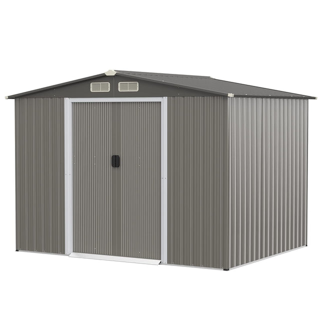 Goplus Outdoor Storage Shed, 8.5"x 6.8"x 6" Weather-Resistant Utility Tool Organizer w/Foundation