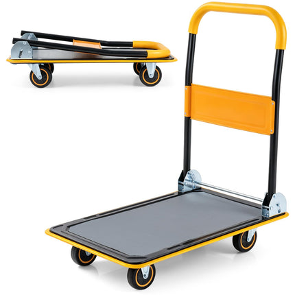Goplus Folding Platform Cart | Rolling Flatbed Cart Hand Platform Truck (560LBS)