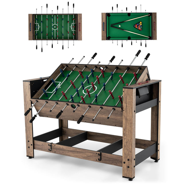 Goplus 2-in-1 Swivel Multi Game Table | Indoor Outdoor Combination Arcade Table