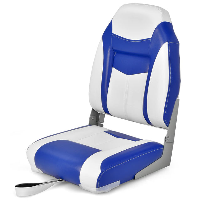Goplus Low Back Boat Seat, Folding Fishing Seat with Thickened High-density Sponge Padding - GoplusUS