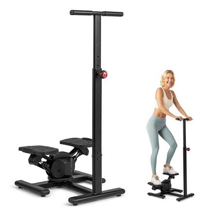 Goplus Twist Stair Stepper Workout Equipment w/Height-Adjustable Handlebar & Non-Slip Pedals