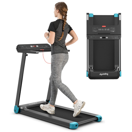 Goplus Folding Treadmill, Compact Superfit Treadmill with APP Control, Blue Tooth Speaker - GoplusUS