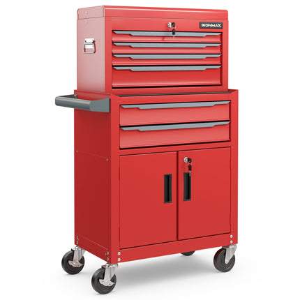 Goplus Tool Chest, 6 Drawers Extra Large Rolling Too Storage Cabinet with 4” Universal Lockable Wheels