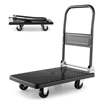 Goplus Folding Push Cart Dolly, Moving Platform Hand Truck, 440 LBS Max Load (28" x 19")